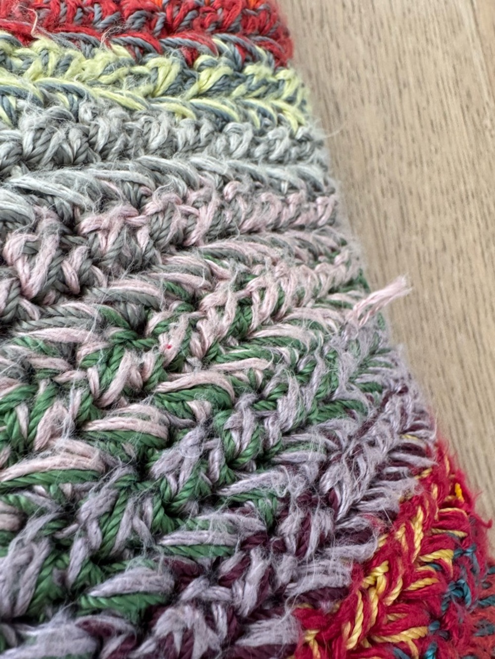 The Sak Multicolor Crochet Bucket Bag - Red & Green - Picture 6 of 11
